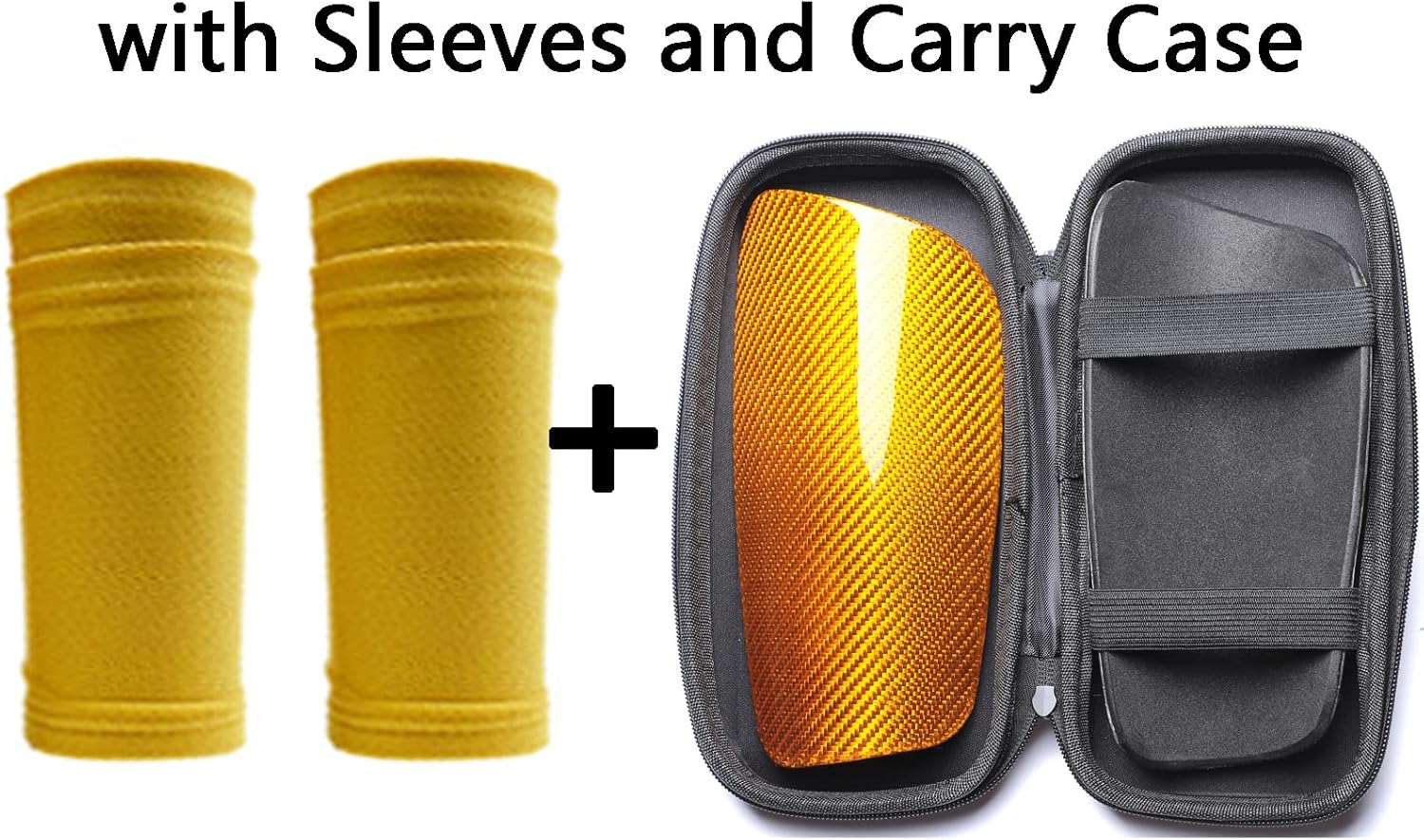 Carbon Fiber Soccer Shin Guards, with Portable Carrying Case, Super Strong, Ultra Light, Shock Resistance, Air Permeability, Suitable for Adult, Youth, Kid, Effective Protection