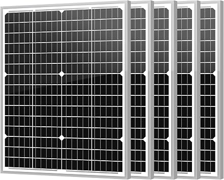 Newpowa 5-Pack 35W 12V Monocrystalline Solar Panels 10BB - High-Efficiency PV Modules for Off-Grid Systems, RV/Boat/Camper/Trailer/Gate Opener 175W Total