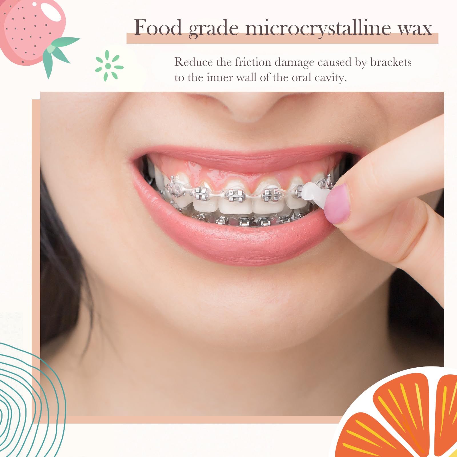 Paquete de 5 soportes de cera para dientes, cera dental con aplicador de cera, raspador de cera ortodóntica para usuarios de aparatos ortodónticos, aparatos orales, alineadores de 5