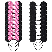 Algopix Similar Product 19 - 20 Pack Mouse Ears Solid Black and Pink
