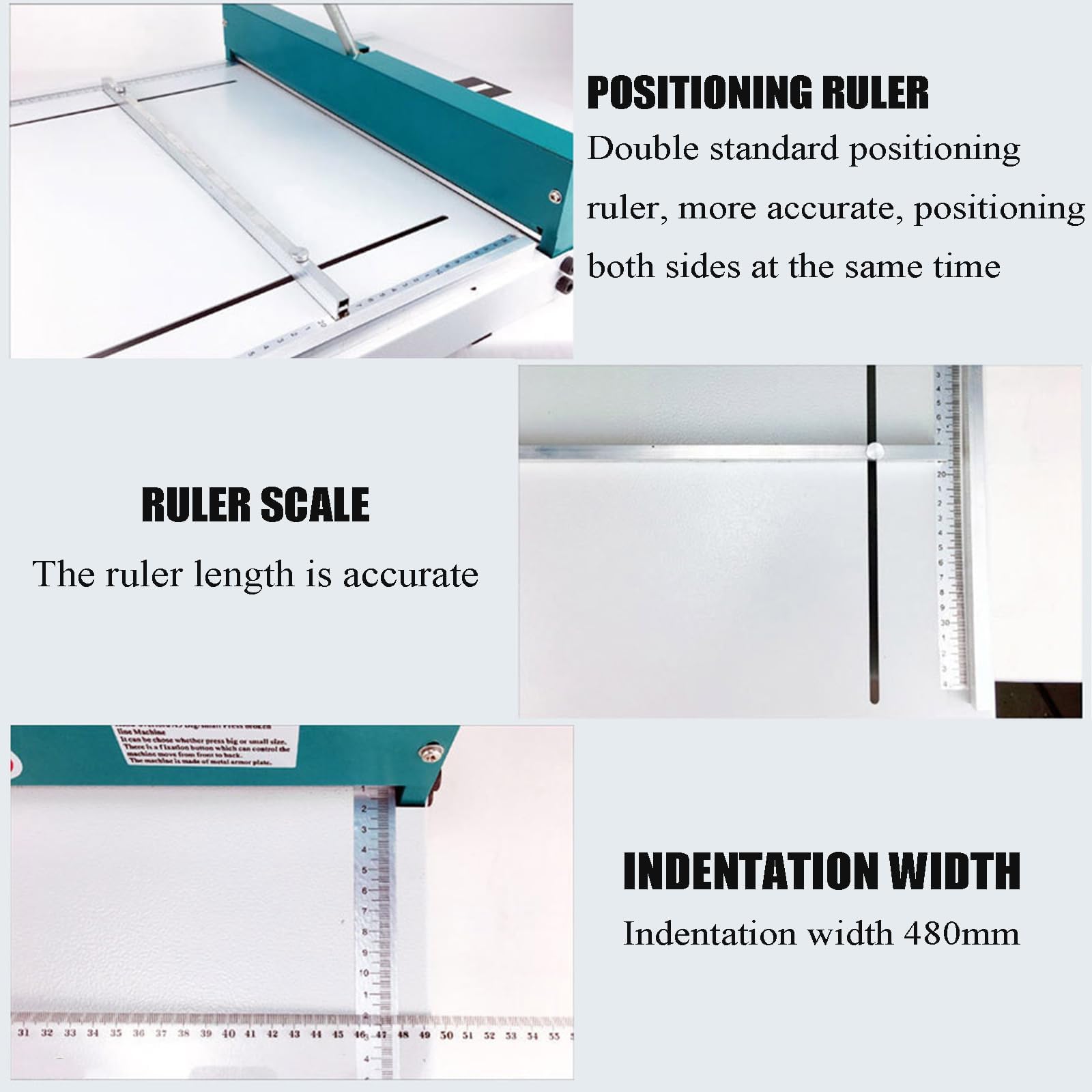 Cordatrice Manuale da 480 Mm, Macchina per Cordonatura/Perforazione, Pressa per Carta in Metallo Resistente, profondità di Indentazione 0,8 Mm, Cartoncino, Carta per Fotocopie, Raccoglitori