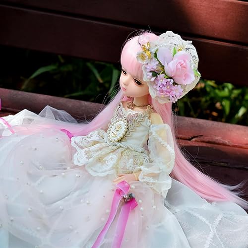 Miniatura 7 de Proudoll Muñeca BJD de 14 de 17.7 in - 18 pulgadas, muñeca articulada con bola SD de princesa, cuerpo de muñeca personalizado con conjunto de ropa
