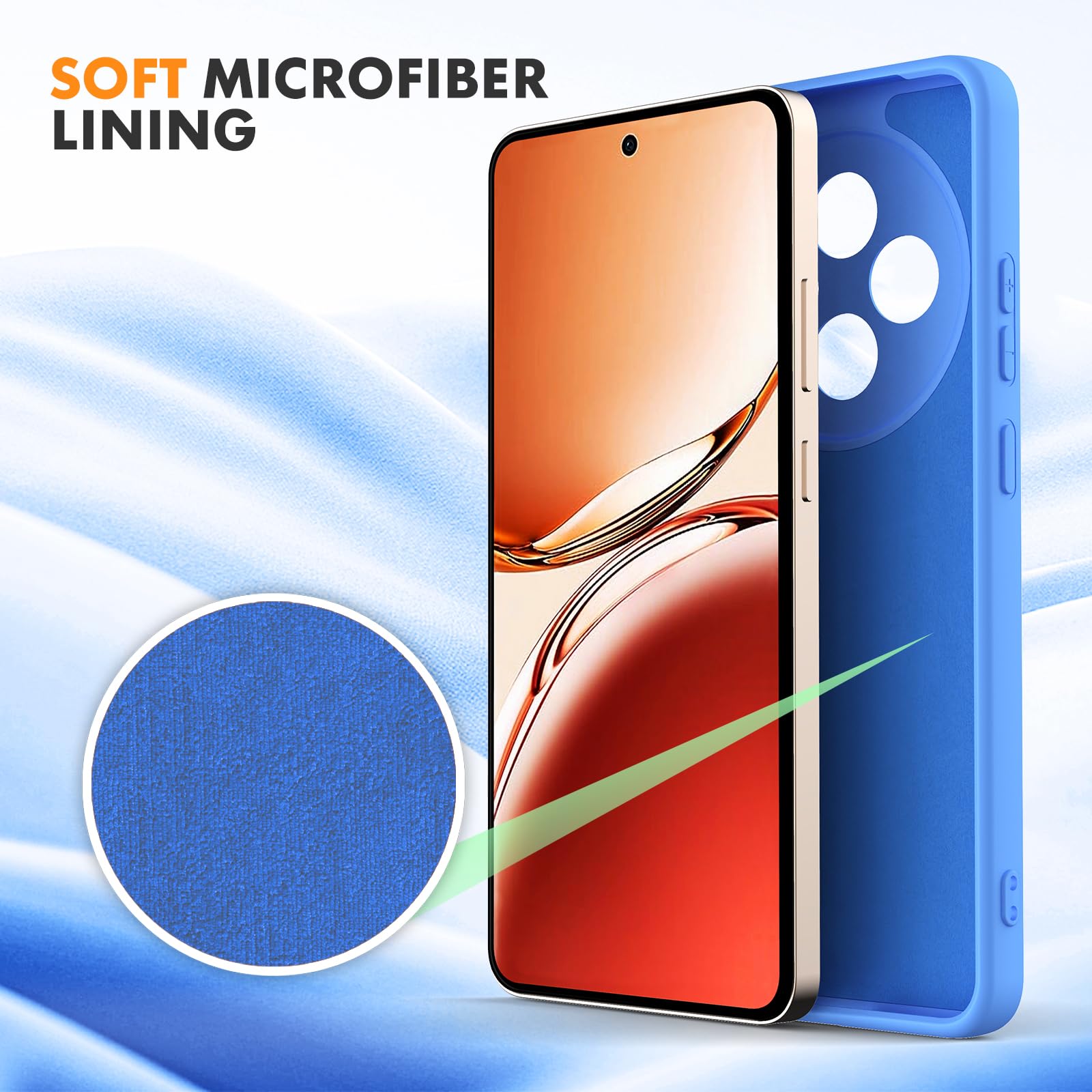 Byvuwiay Cover per OPPO Reno 12F / Reno 12 FS 5G, Morbida Silicone Liquida TPU Protettivo Ultra Slim Custodia Antiurto, Custodia Compatibile con OPPO Reno 12F / Reno 12 FS 5G - Blu cielo
