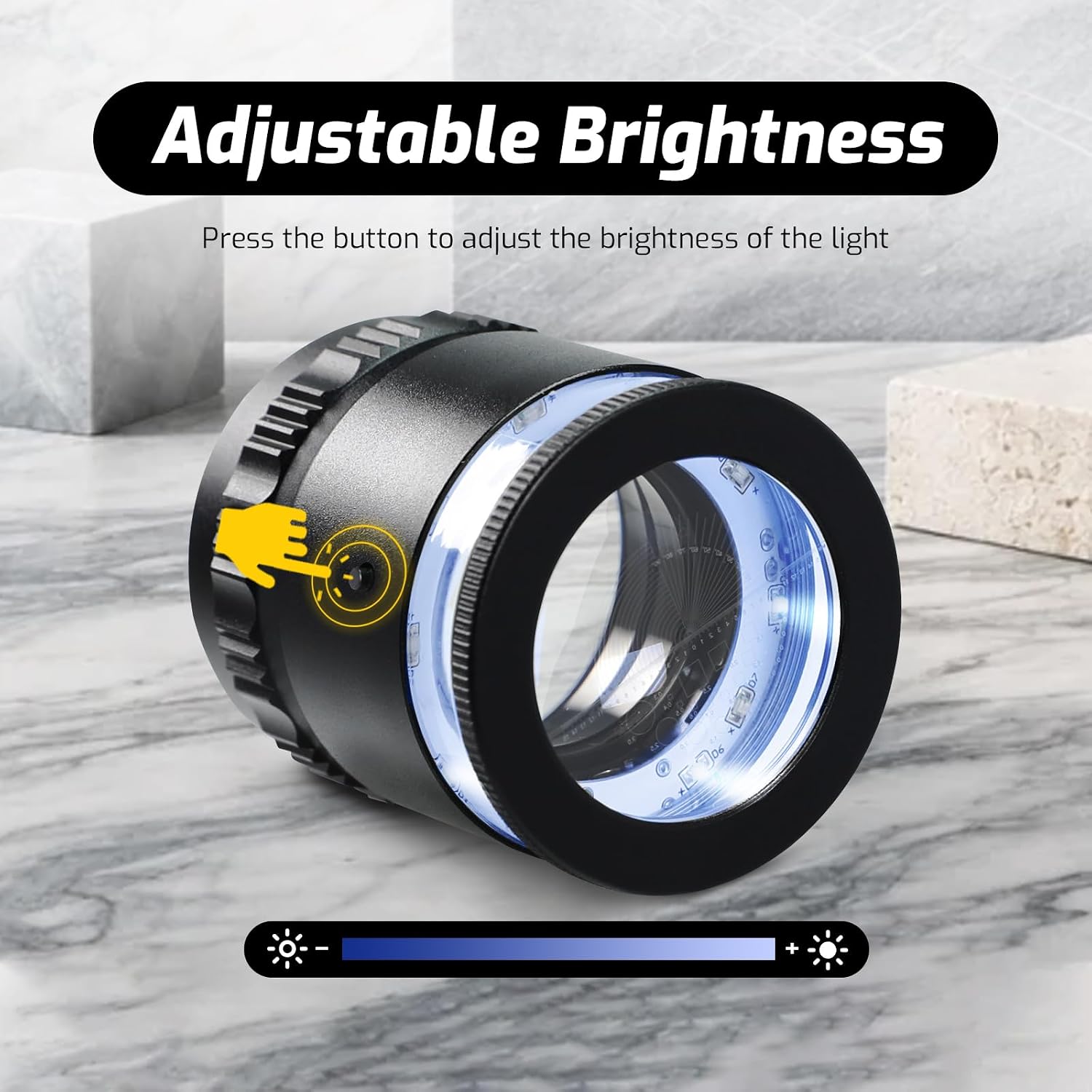 Jewelers Loupe with LED & UV Light, USB Charging LED Scale Loupe 10X Jewelry Magnifying Glass with Detachable Glass Scale & Reticle - Optical Glass Lens for Diamond, Coins, Stamps and Textile