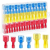 Vista 1 de Twidec Kit de conectores de pala de nailon, calibre 22-10, macho y hembra, terminal de pala de alambre de desconexión rápida, conector de crimpado