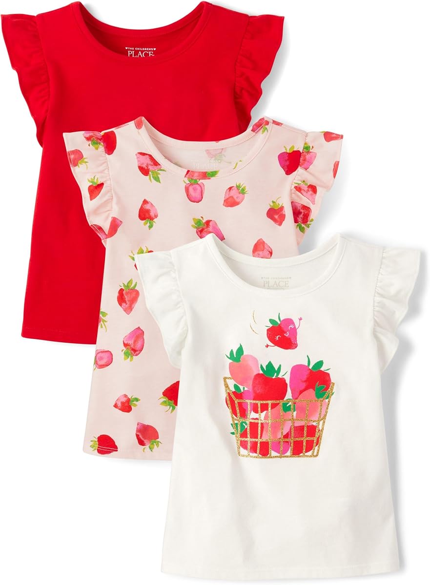 The Children's Place Camisa Flutter de manga corta para bebés y niños pequeños