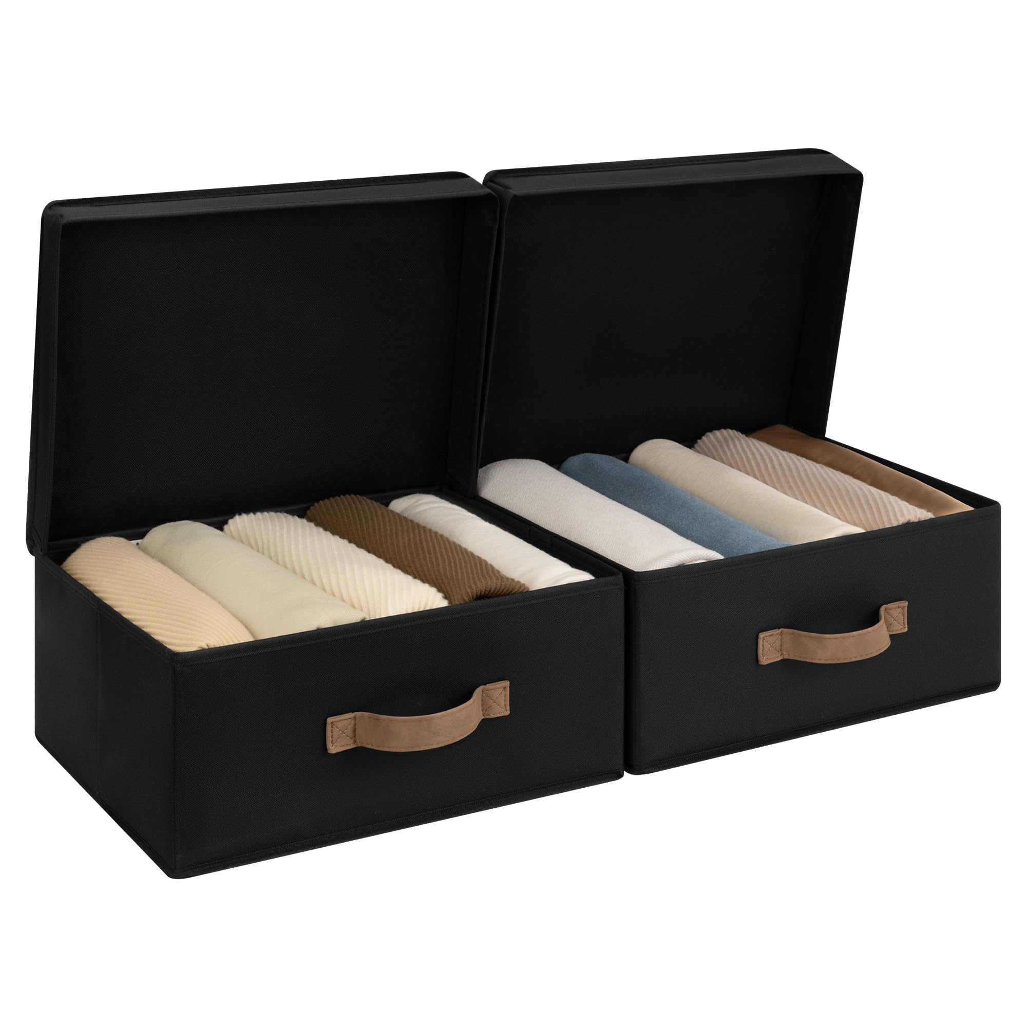 StorageWorks Storage Bins with Lids, Fabric Closet Storage Bins, Small