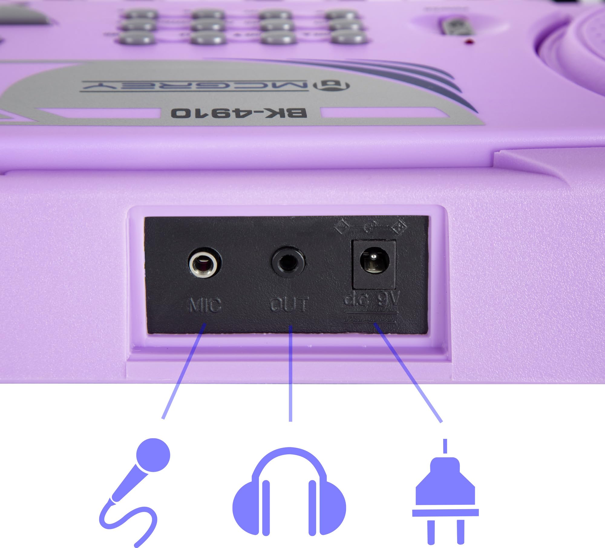 McGrey BK-4910VT Set Tastiera per principianti 49 tasti: 16 suoni, 10 ritmi, 8 percussioni, 6 demo. Include microfono, cuffie KKH-10 per bambini e supporto spartiti. Colore: viola
