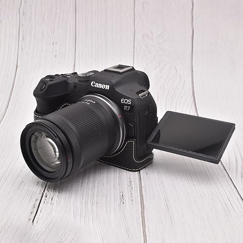 Miniatura 5 de Rieibi EOS R7 Quality PU Leather Half Case - Agarre para cámara sin espejo Canon EOS R7 - Negro