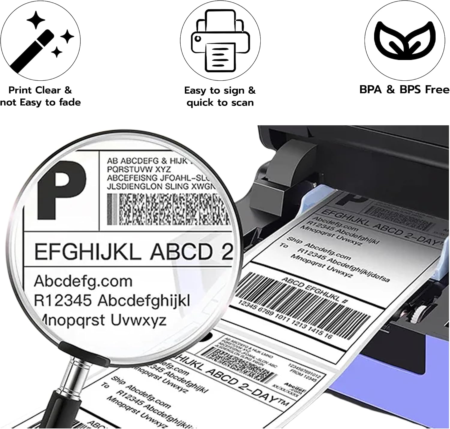 4×6 Fanfold Direct Thermal Shipping Labels, 1 Stack – 1000 Labels, Water & Oil Resistant, Strong Adhesive, Perforated – Compatible with Rollo, MUNBYN, Zebra