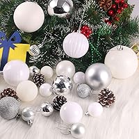 Vista 68 de Bolas de Navidad grandes de bronce de 3.2 pulgadas, adornos de decoración de árbol de Navidad, bolas colgantes inastillables para cumpleaños