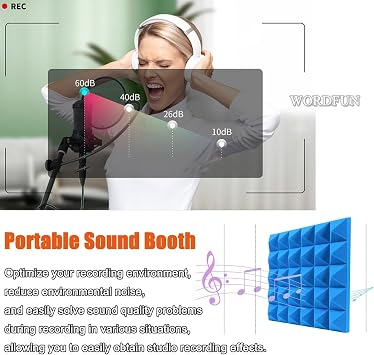 Soundproofing Portable Vocal Booth Recording Equipment - DIY Sound Booth Box for Studio Quality Audio - Desktop Soundproofing Cover and Sound Insulation Booth Room