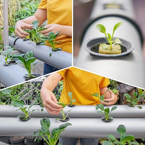 Miniatura 5 de Paquete de 500 macetas de red hidropónica de 2 pulgadas, copas de red de malla ranurada para sistema de cultivo de plantas, cestas de riego