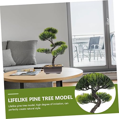 Miniatura 6 de Adorno decorativo de pino bonsái sintético que ahorra espacio, 14.74 oz