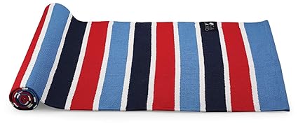 Yoga Land Guru Lighthouse - Anti-Skid | Cotton Yoga Mat (Red & Blue) with Free Cotton Carry Bag!, 74