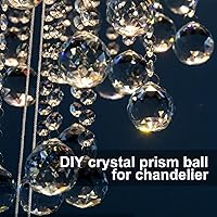 Vista 4 de MerryNine 48 piezas de 1.18 pulgadas (1.181 in) con forma de bola de cristal transparente para atrapar brillo del sol, para el arco iris, prismas