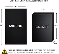 Vista 2 de TEHOME Botiquín de Medicina de Baño Empotrado con Marco de Metal Dorado con Espejo Biselado Rectangular Inclinable Espejos de Tocador para Pared 16