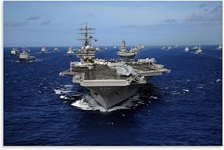 PODFBDG USS Ronald Reagan Military Poster Aircraft Carrier Picture Boys Room Cool Decor Gift Modern Kitchen Bathroom Wall Art Decor Office Wall Decor Wall Art Paintings Canvas Wall Decor Home Decor L
