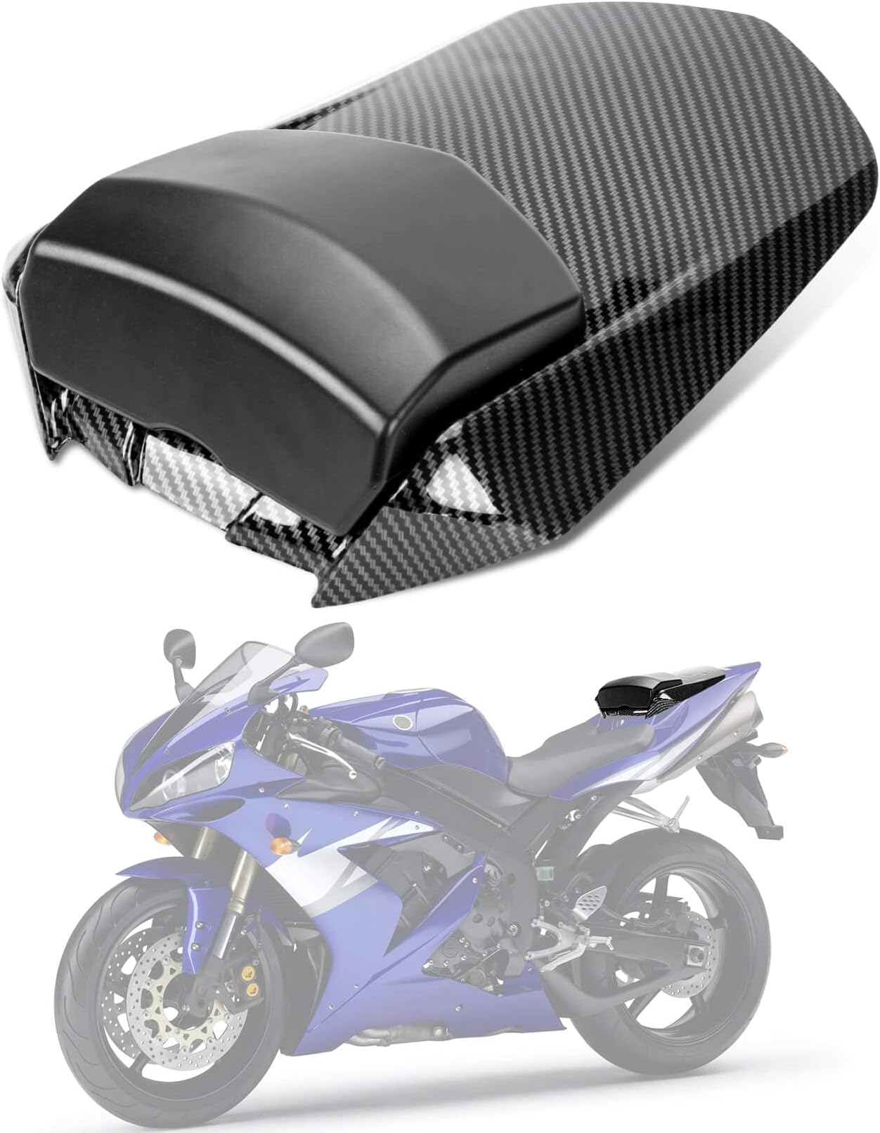 Motorcycle Rear Passenger Seat Fairing Cover Cowl Tail Section Motorcycle Fairing PSLER Compatible with YZF R1 2004-2006 2004 2005 2006 (Carbon Fiber Color)