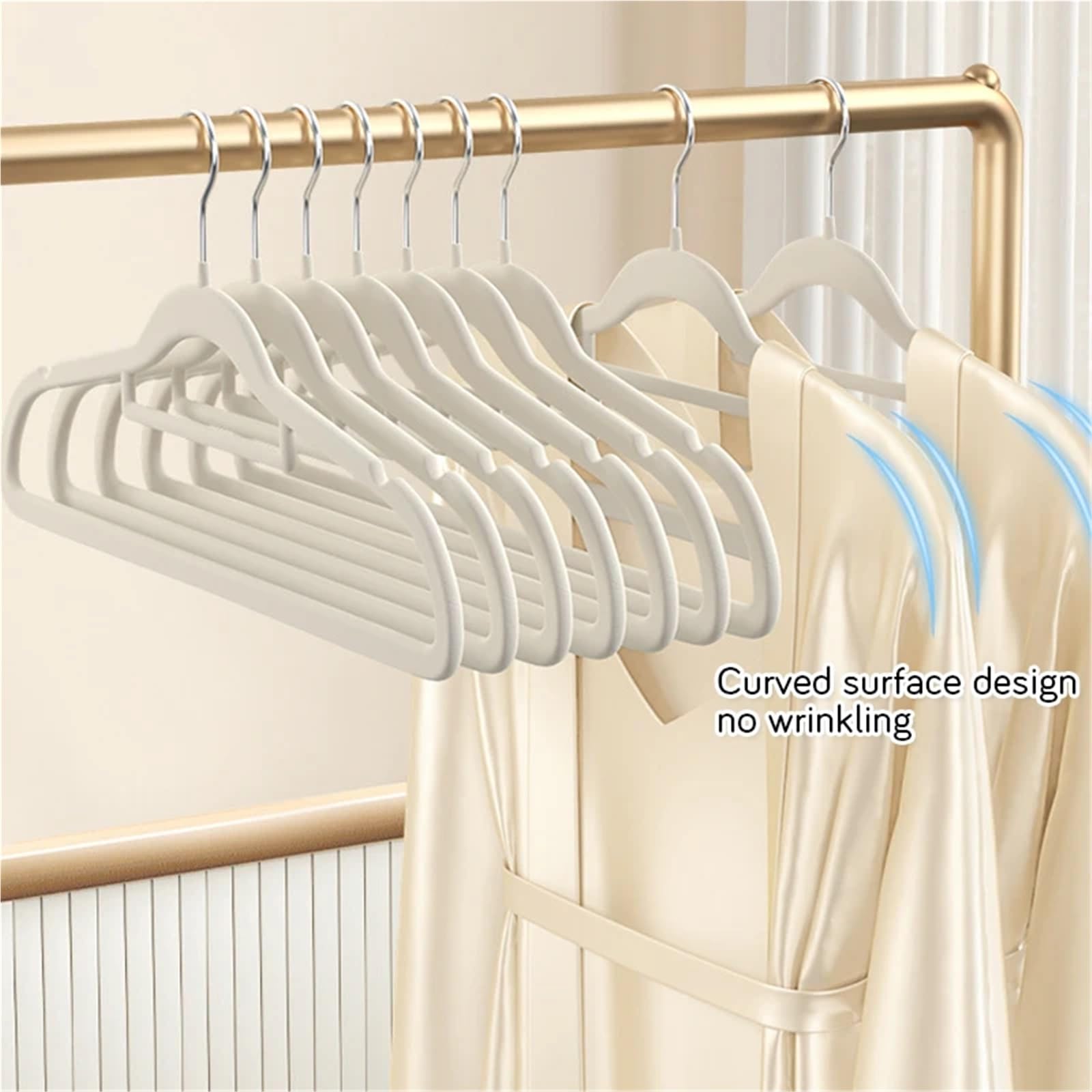 10/20 Stück Samt-Kleiderbügel, rutschfeste Beflockung, multifunktionale Kleiderbügel, Anzug, Hemd, Mantel, Organizer für Mäntel, Hosen(Green Silver,20pcs)