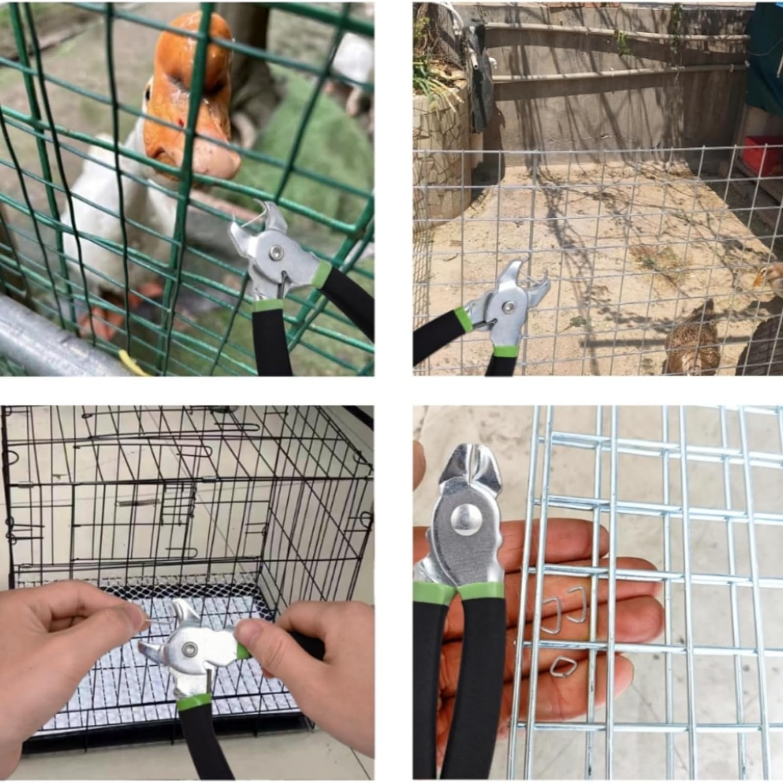 Kit de alicates de anillo de cerdo, 500 anillos de acero galvanizado de 3/4 pulgadas, diseño ergonómico, con resorte, ideal para vallas, tapicería de automóviles, manualidades, muebles