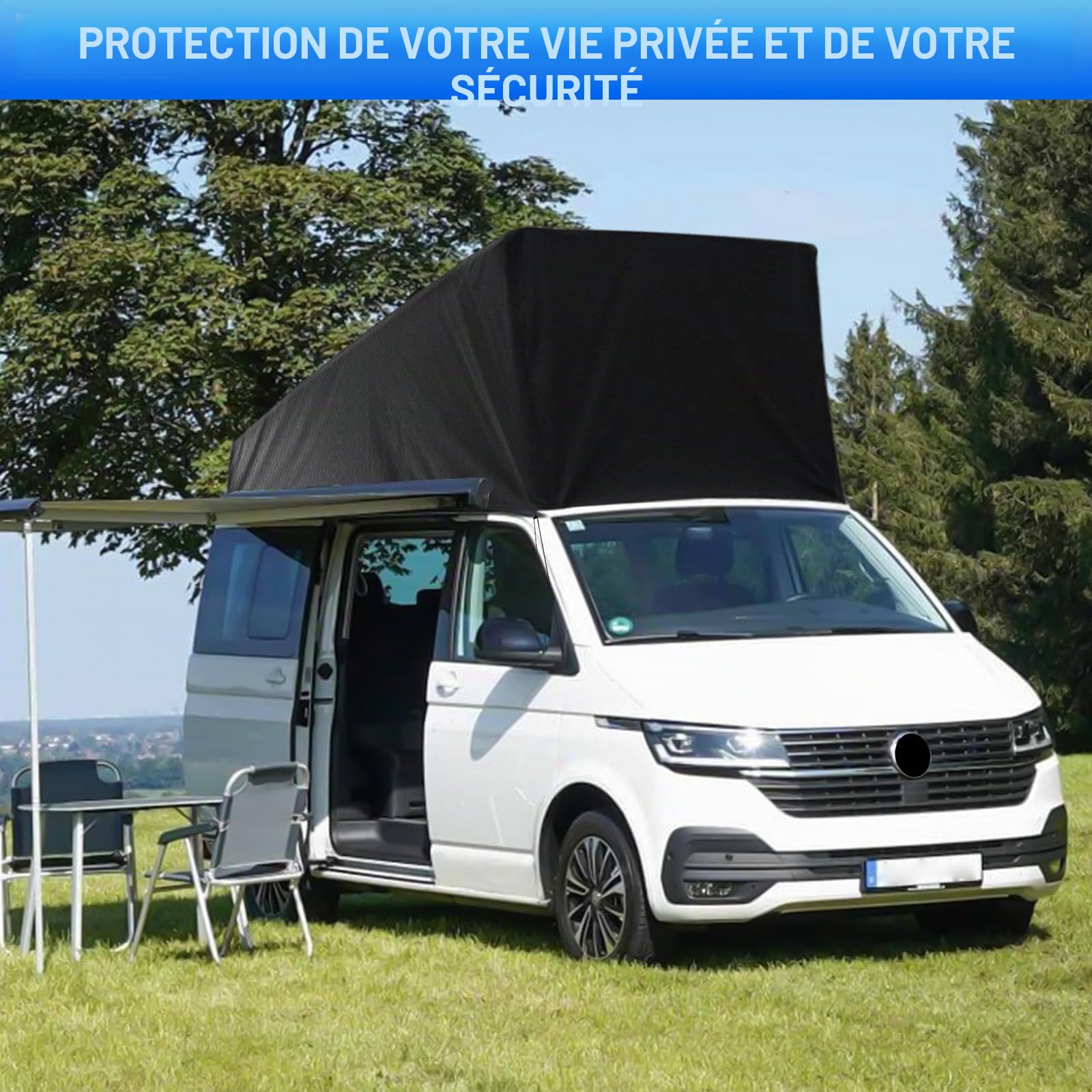 Protection du Toit Relevable Remplacement pour VW T6.1, Tente de Toit de Camping Car avec Protection Contre Les Intempéries pour Toit Escamotable, Ne Convient Pas Aux Toitures Rénovées