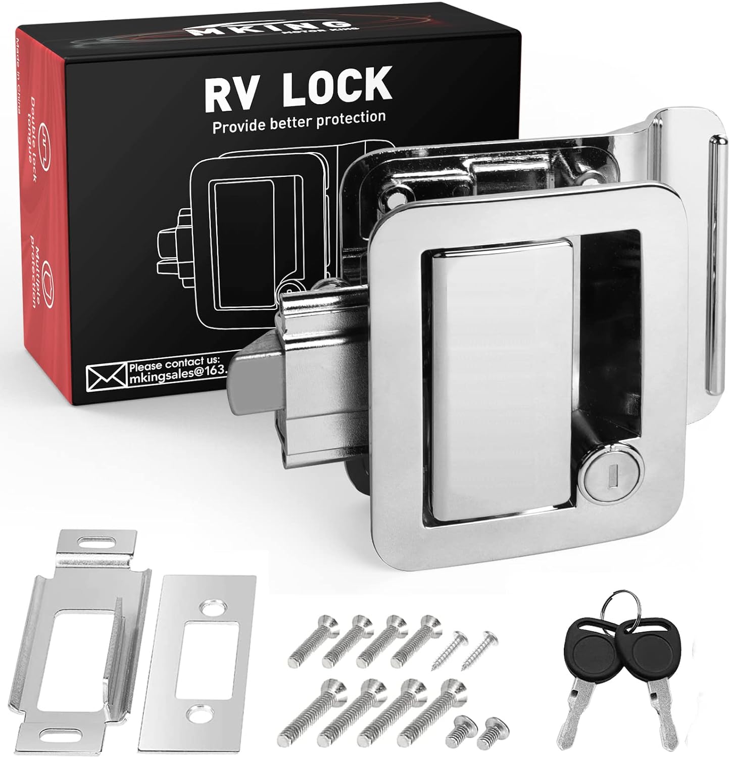 MKING Upgraded RV Door Latch, RV Entry Door Lock, Trailer