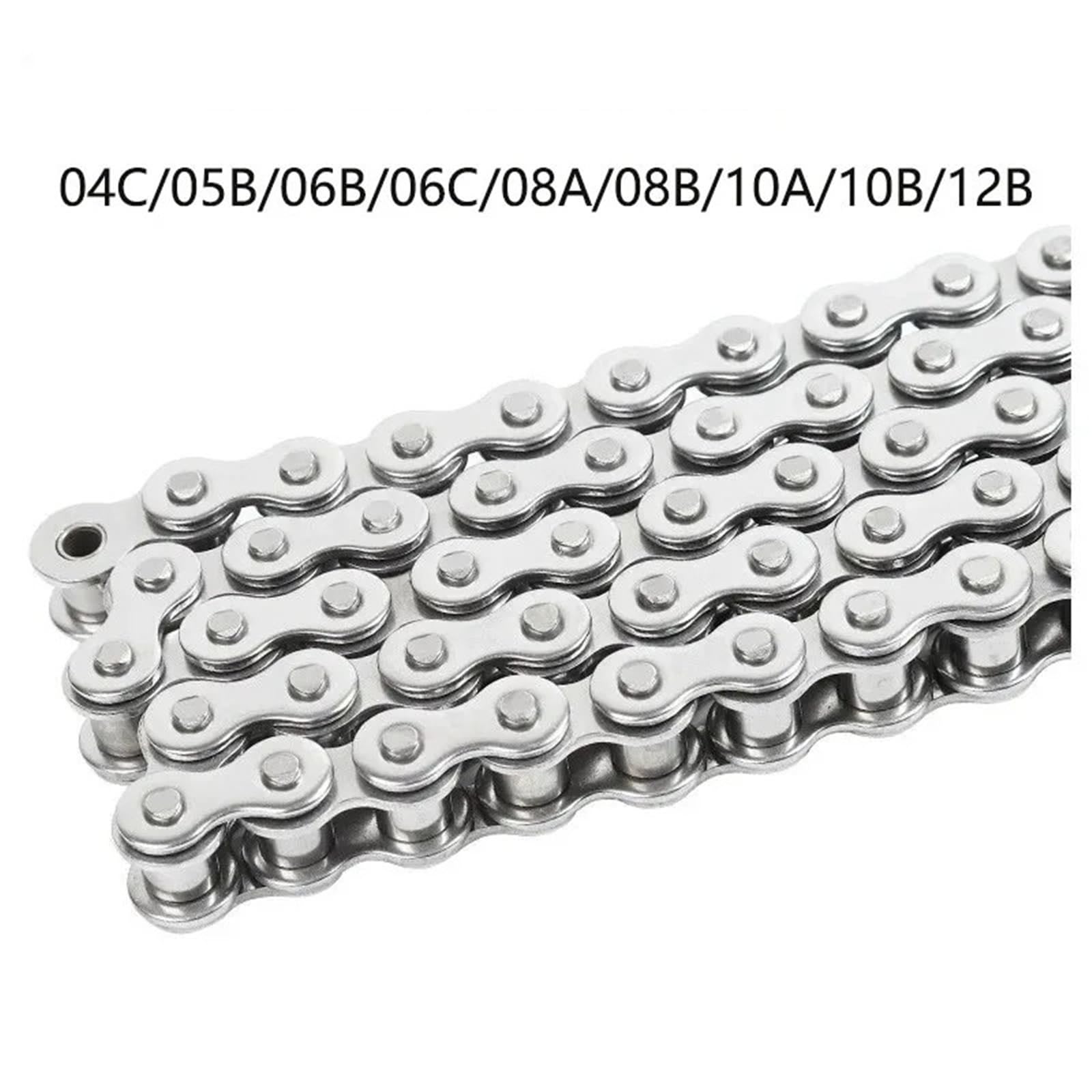 Compatible con cadena de rodillos de acero inoxidable 304. | Múltiples tamaños de paso corto, cadena de transmisión industrial de 0,5/1/1,524 m(1 Meter,10A-1)
