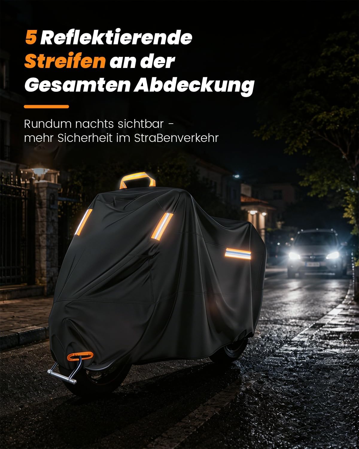 Bâche de protection pour moto, 4XL, 420D, imperméable, résistante aux UV, à la poussière, au vent, convient pour de nombreux modèles (295 x 110 x 140 cm)