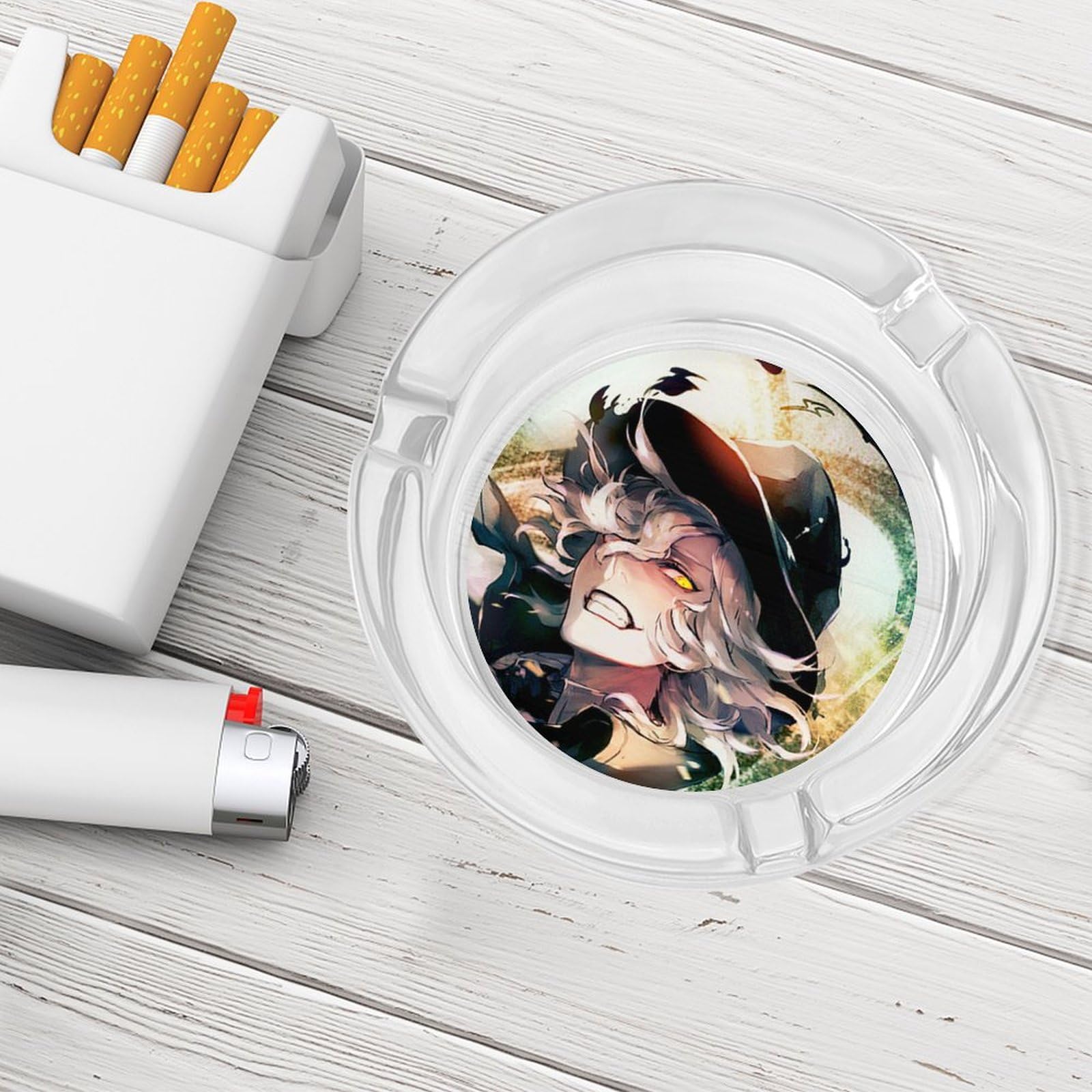 Amazon.co.jp: ガラス灰皿 Fate FGO 巌窟王 卓上灰皿 透明 はいざら