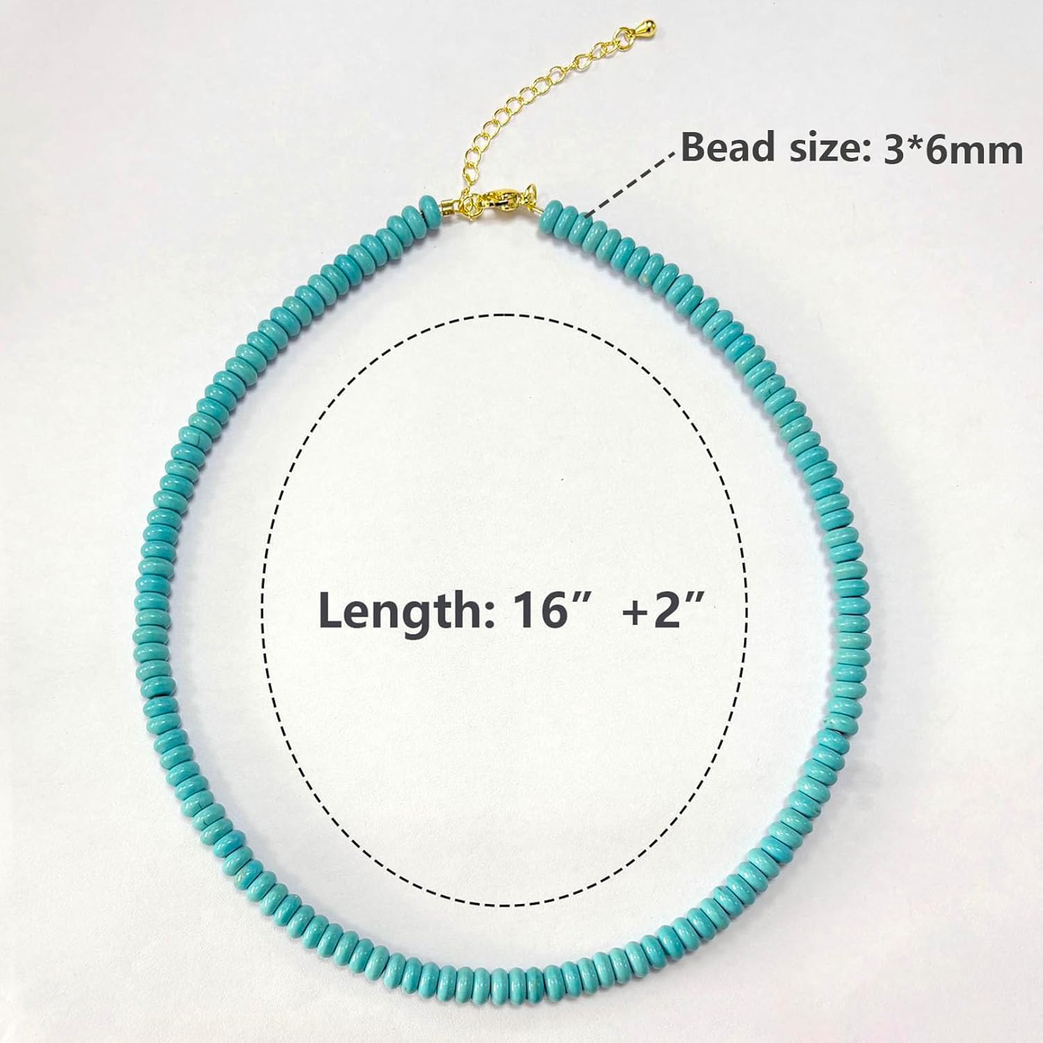 Turquoise Beaded Necklace, Western Choker Necklaces for Women, Boho Beach Necklace for Handmade Jewelry - Image 7
