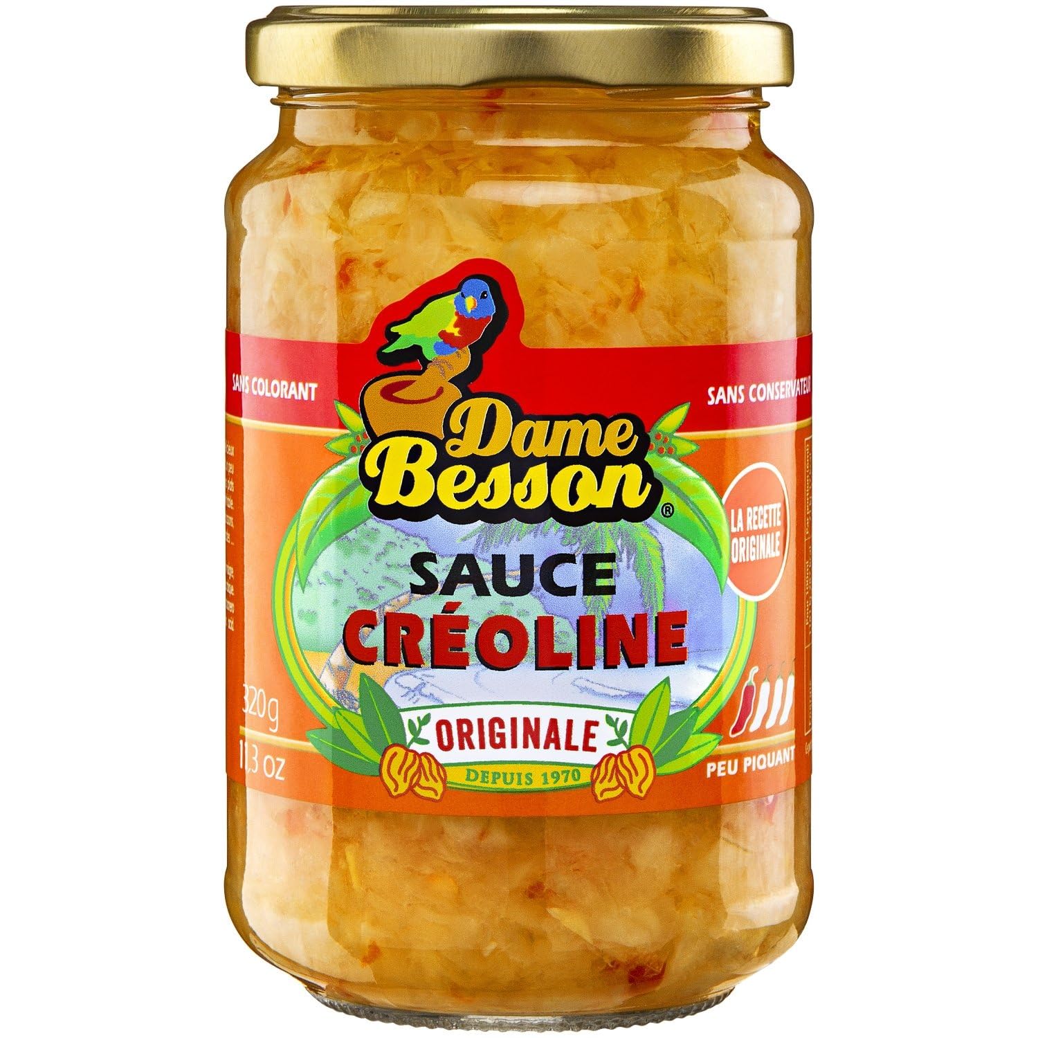 DAME BESSON – Sauce Créoline Saveur Authentique et Épicée pour Rehausser Vos Plats (Pot 320g) - Le Lot De 3