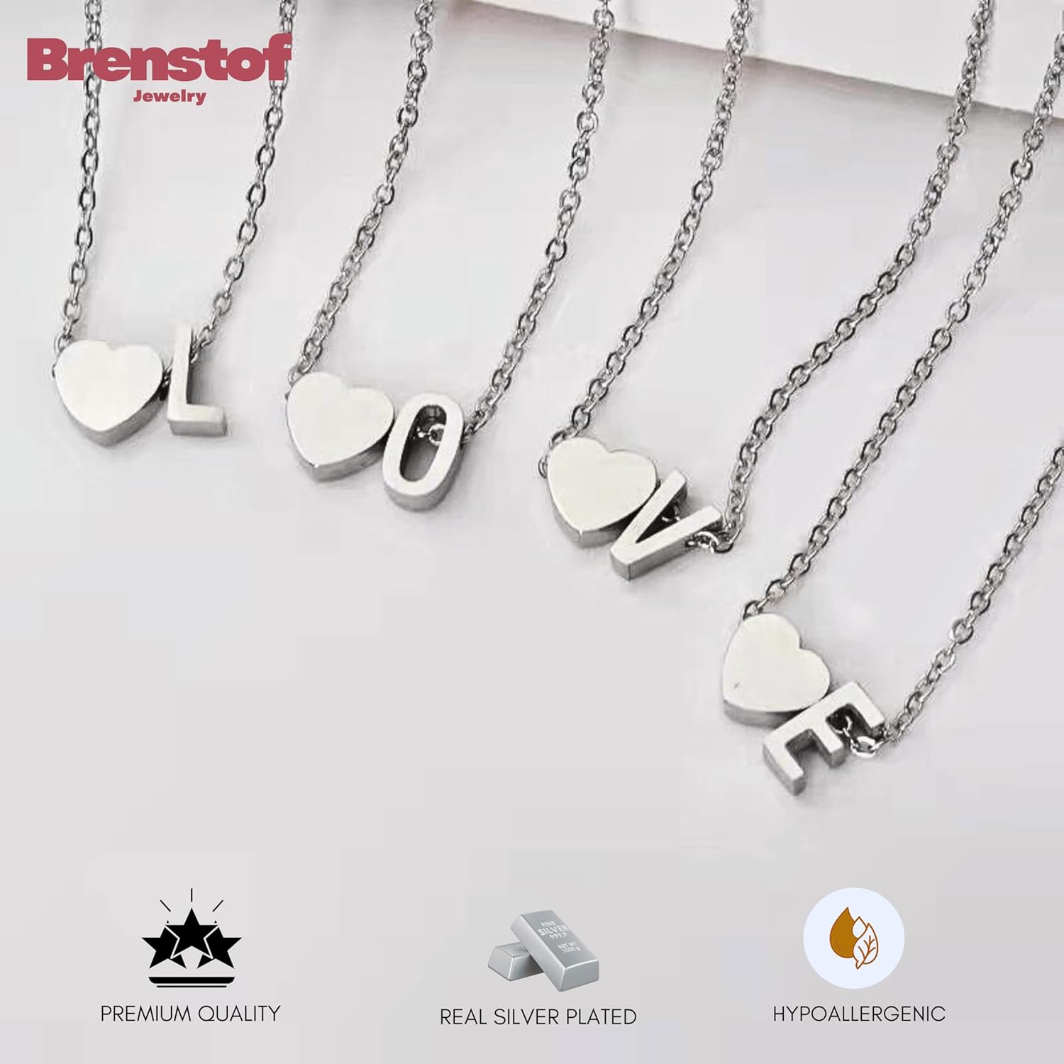 US Heart Initial Necklace for Women - 18K-Gold-Plated Letter A Pendant Necklace Dainty Heart Necklaces Tiny Initial Necklaces Birthday Gifts for Women Jewelry - Image 5