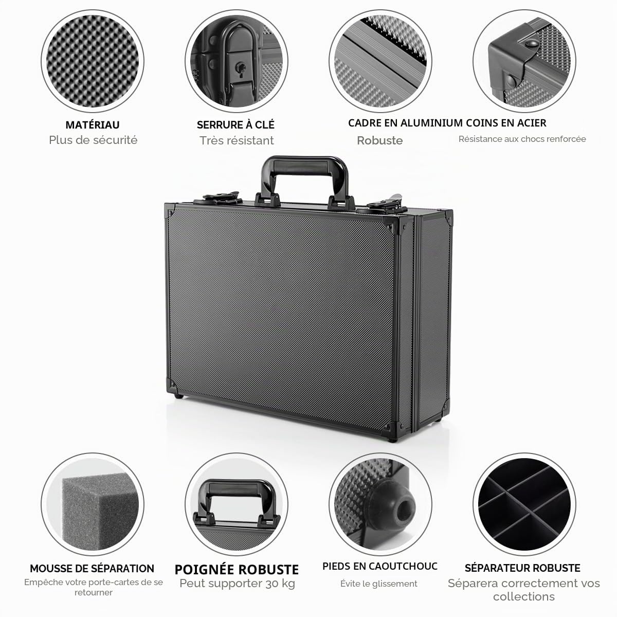 Boîte de Rangement pour Top Loader, Cartes Graduées Box pour Cartes Sportives, Boite Rangement Carte Compatible avec 600+ Top Loaders ou 130+ 35pt One Touch