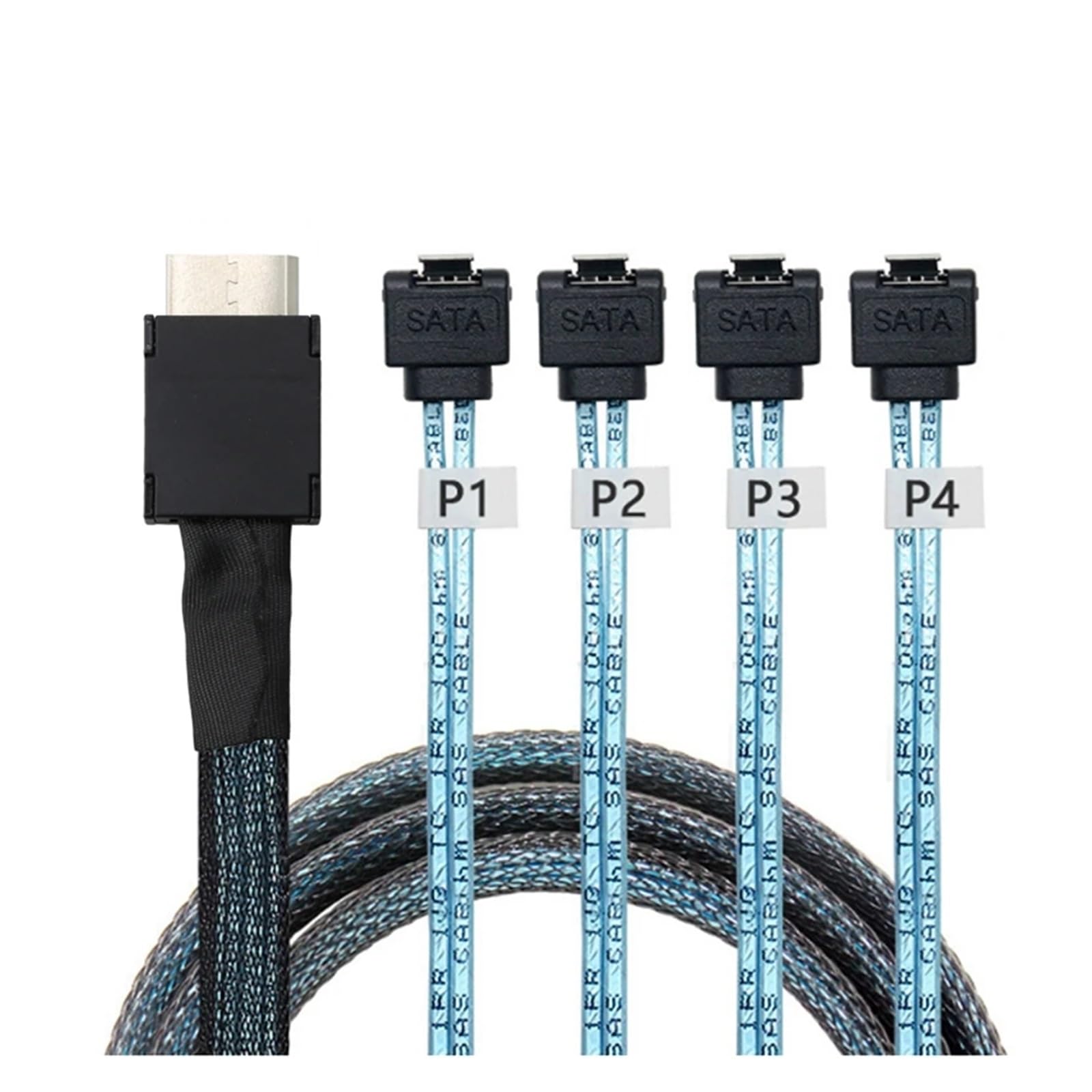 0,5 mPCI-E S*A*S SFF-8611 4I 38P męski na 4 7-pinowy 90 stopni żeński przełom do przodu adapter kabla do serwera komputera adapter kabla (1 m)