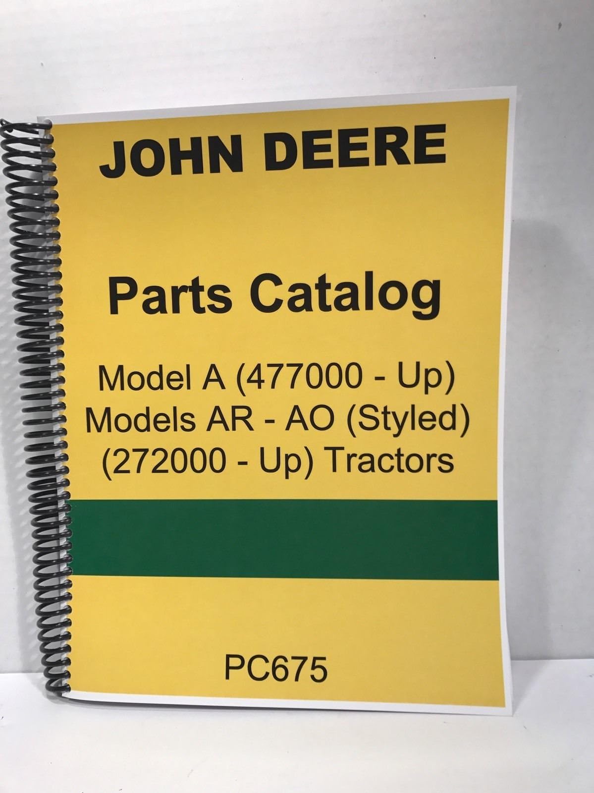 John Deere Model A & AR - AO Styled Parts Manual Catalog 170 Pages!