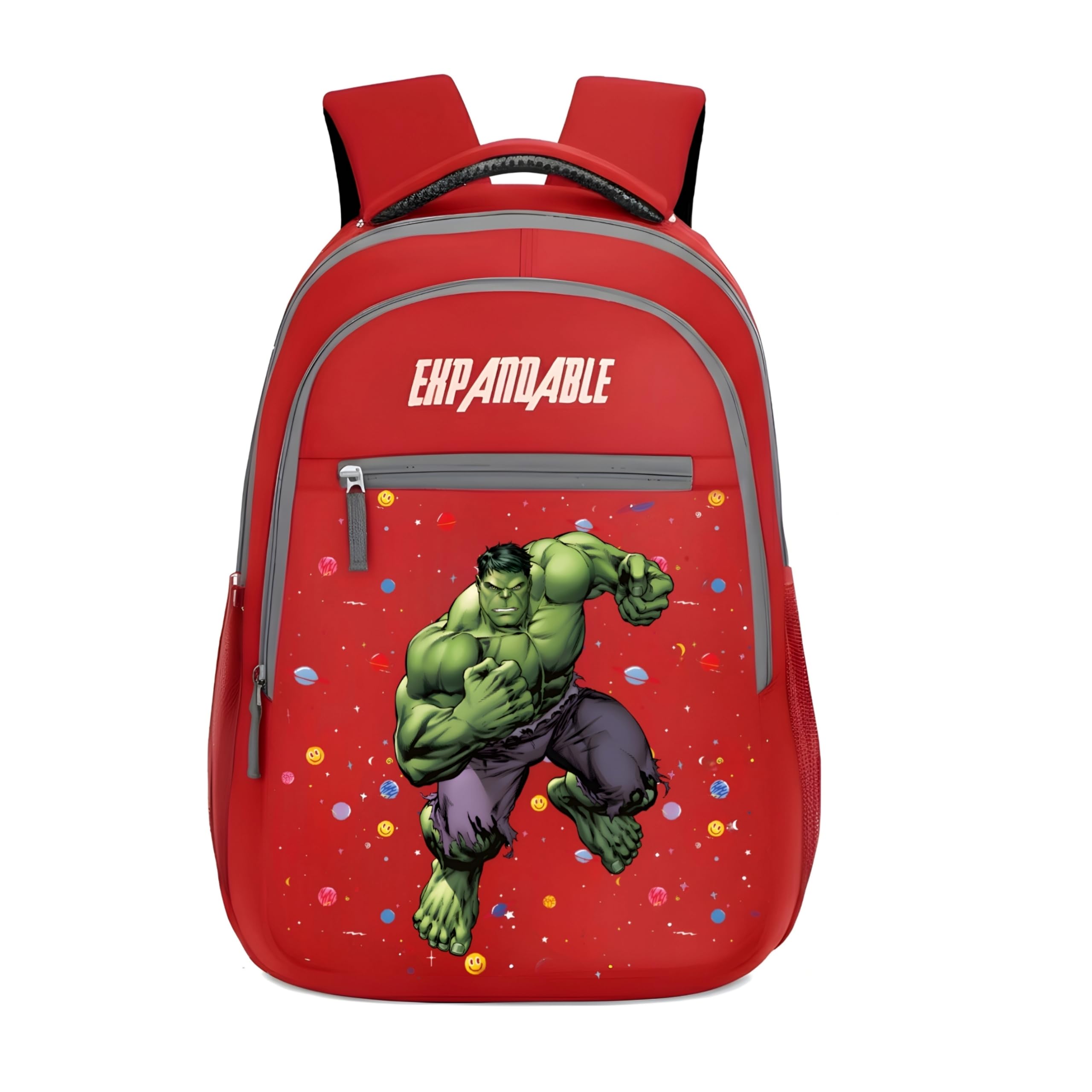 Kids’ Hulk Superhero Backpack - 16-Inch Durable School Bag for Boys & Girls - Ergonomic Red Marvel-Inspired Rucksack with Padded Straps for Elementary & Travel-image-0