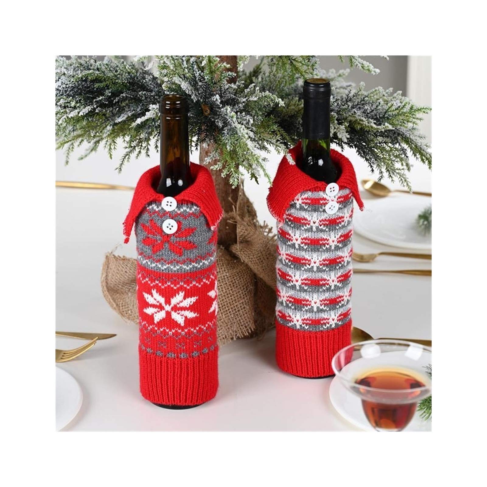 30 Cm Christmas Wine Bottle Cover Christmas Decor For Home Merry Cristmas Ornament Christmas Table Decor Xmas Gift 2pcs 1KAIEUE-11-30-H
