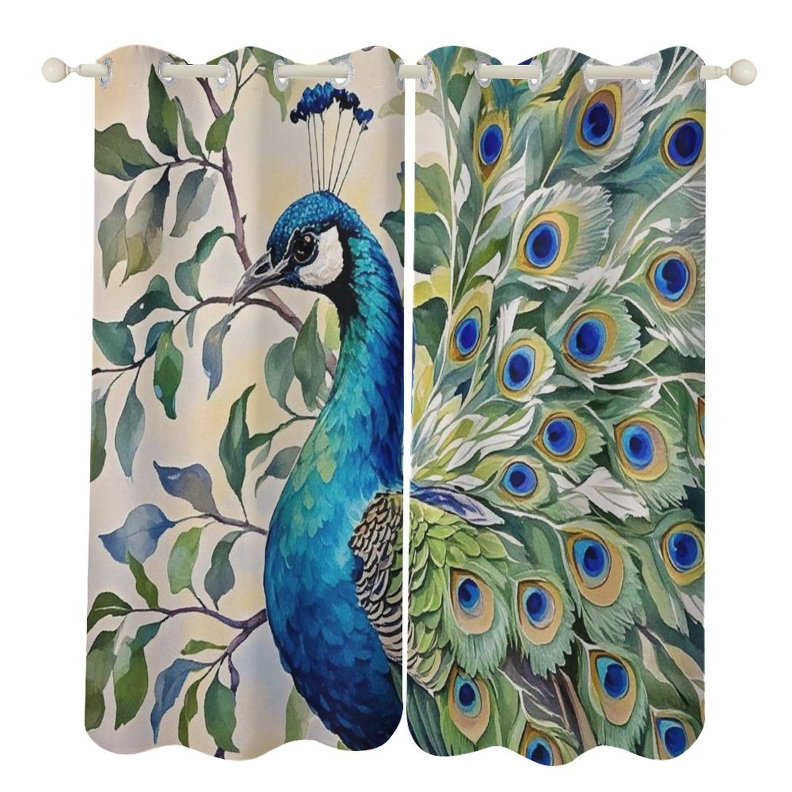 Rideaux occultants aquarelle de haute qualité thermique pour grand salon