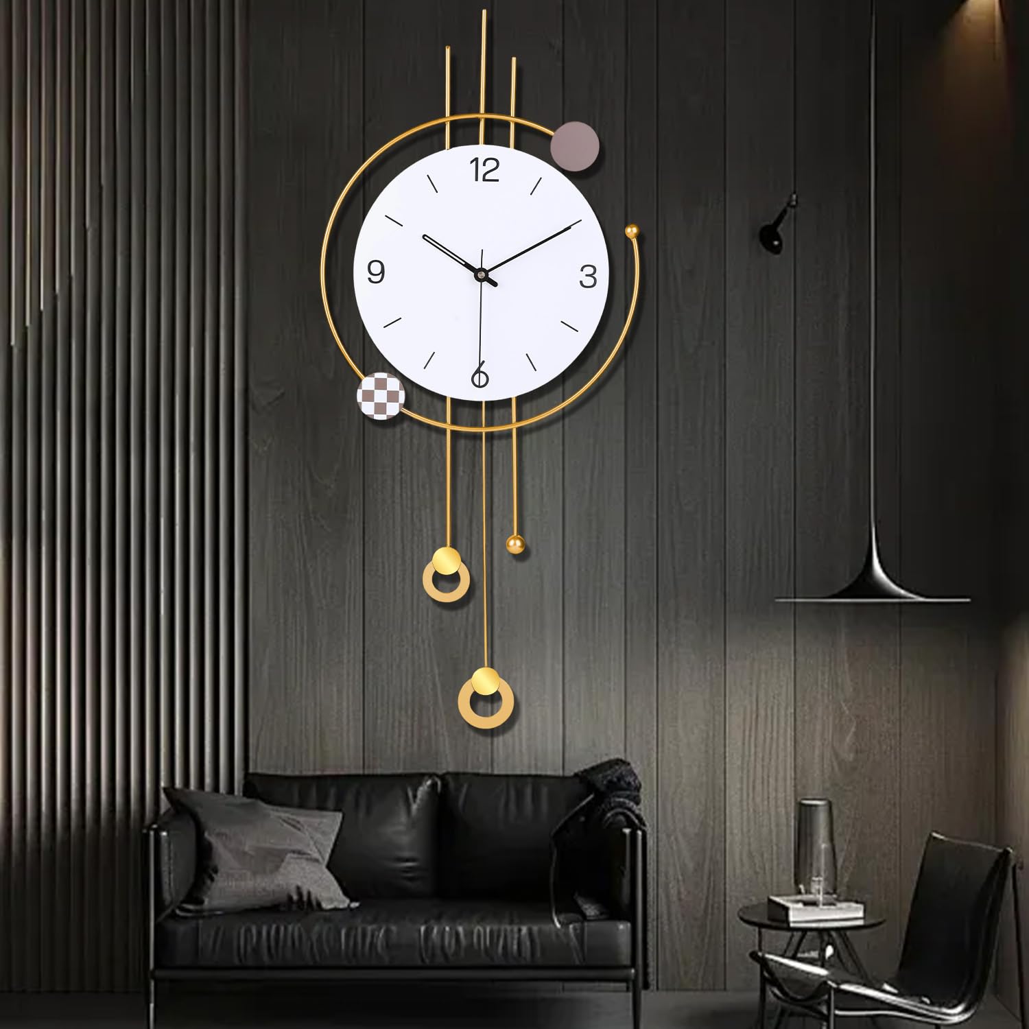 Große Moderne Wanduhr für Wohnzimmer Dekor große dekorative Wanduhr Pendel batteriebetrieben Nicht tickend für Schlafzimmer Küche Büro Haus einzigartige Uhren Wanddekor 13 * 30 Zoll