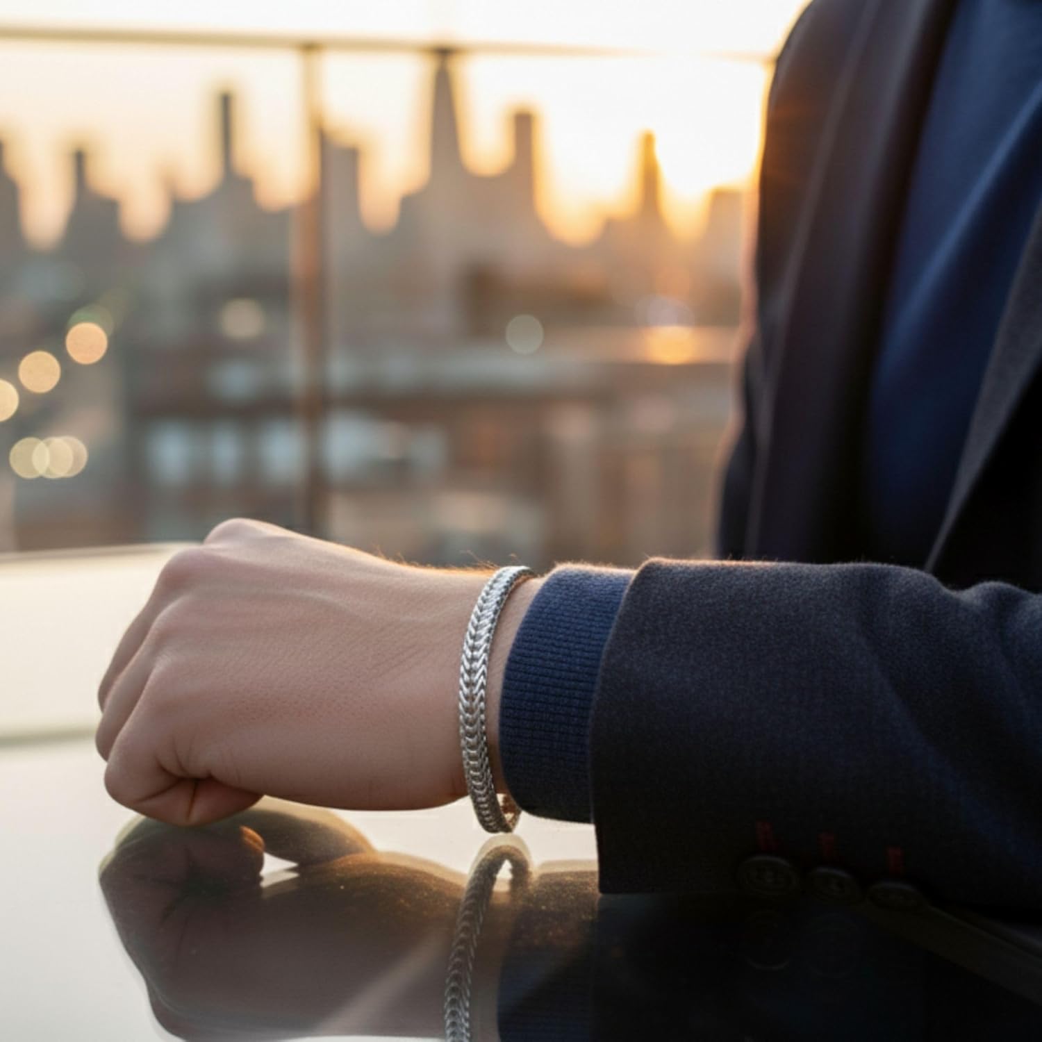 Solza Stainless Steel Bracelet for Men – Sleek Snake Chain Wristband with Adjustable Fit & Secure Clasp | Non-Tarnish 304 Steel Bracelet | Premium Polished Jewelry & Stylish Fashion Accessory - Image 6