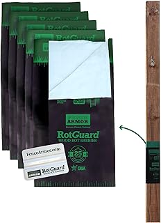 RotGuard™ 6x6 Series – Heavy Duty Fence Post Base Protector, Ultimate Protection Against Moisture, Rot, and Wood Damage, 25 Year Guarantee (5 Pack)