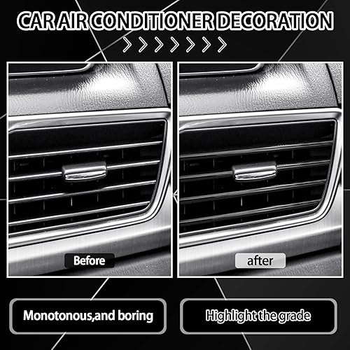 Miniatura 6 de Juego de 46 piezas de accesorios de automóvil brillantes para mujer, funda de cuero para volante, fundas para cinturón de seguridad, anillos de