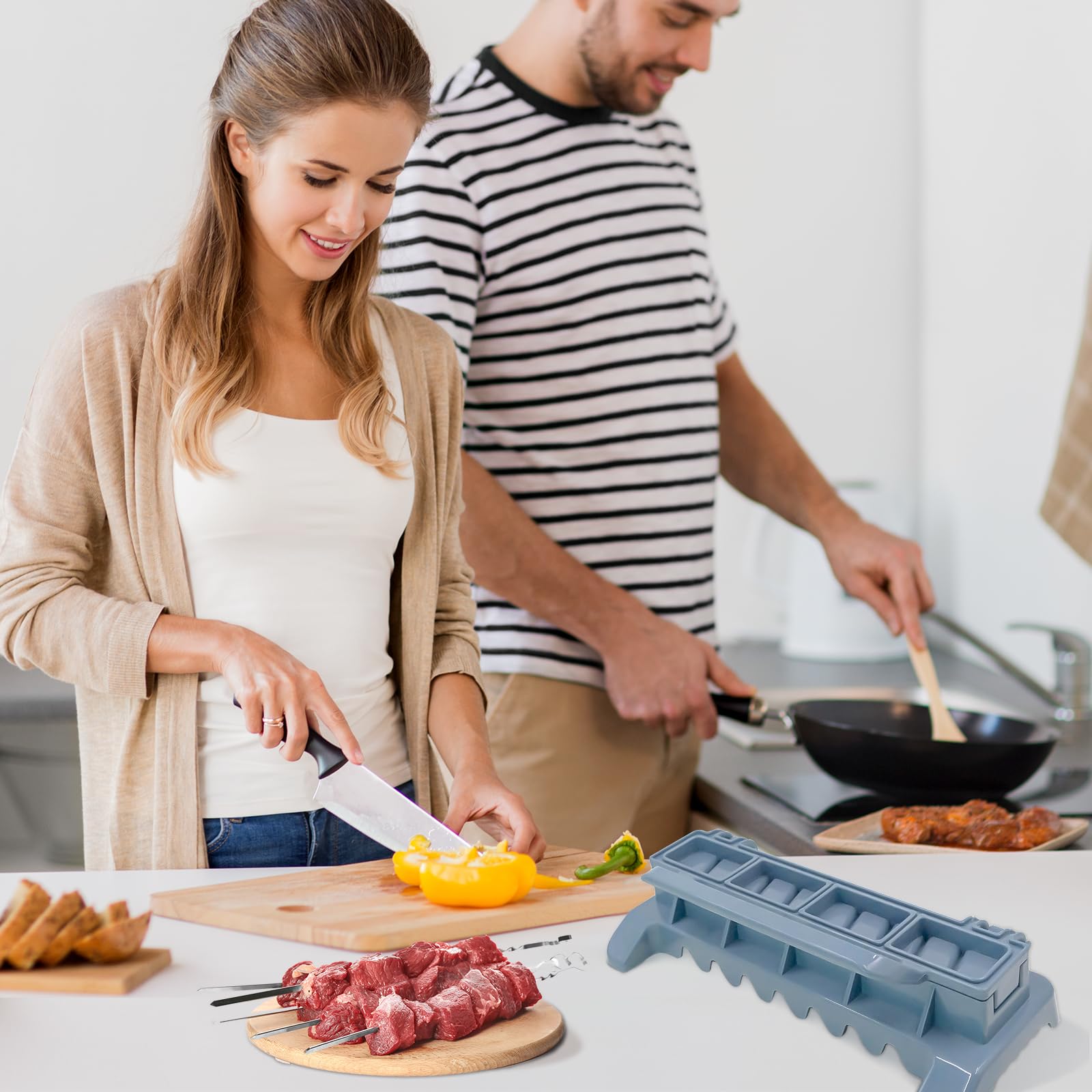 Kebab Maker - Spiedini per kebab e kebab manuali, spiedini per barbecue, facile da usare, kebab essenziali, in plastica