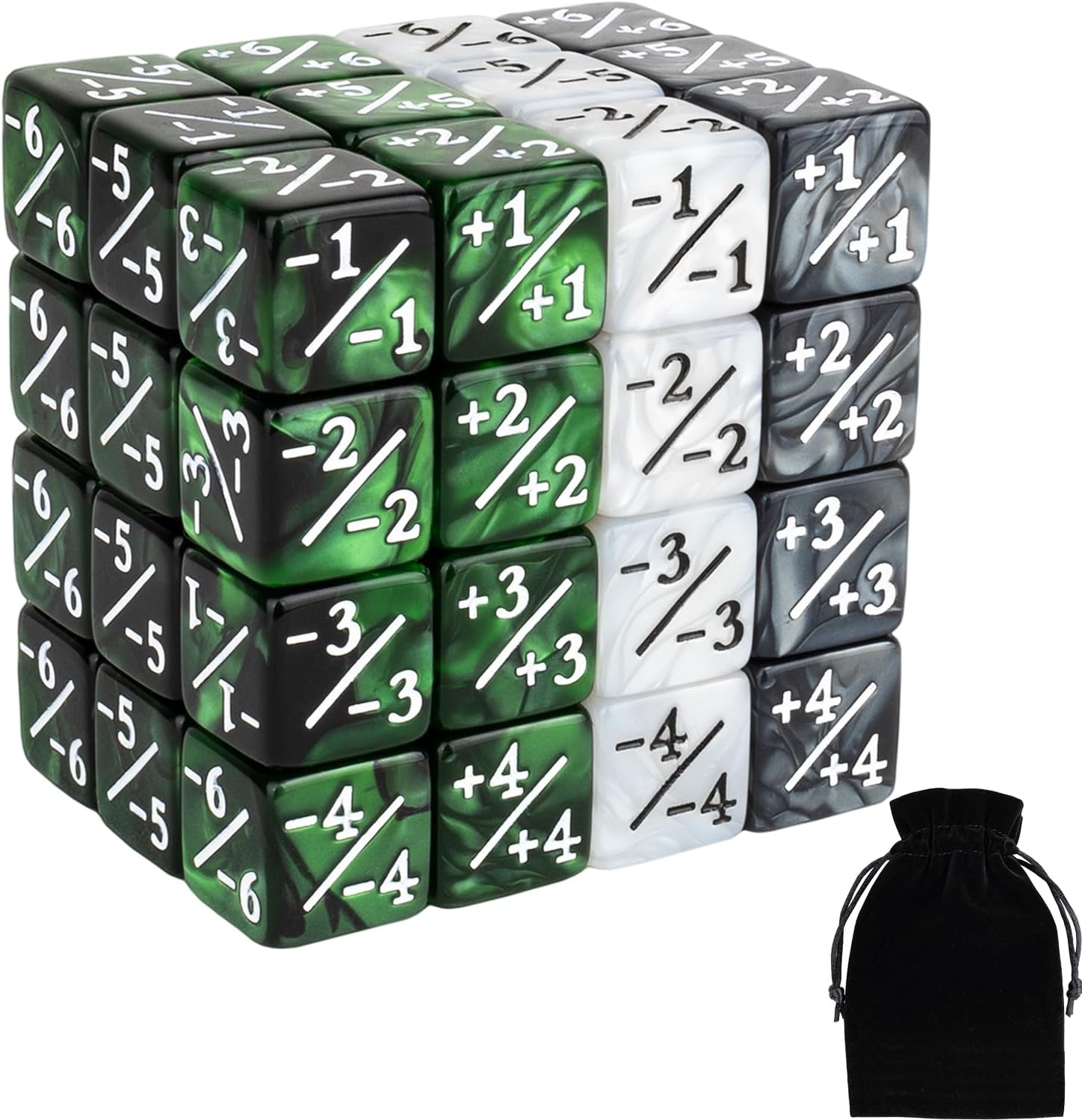48 PCS Magic Counter Dice Life MTG Counters Dice Set Bulk Buff Tokens D6 Dice Set Compatible with Magic The Gathering, TCG, Card Gaming Accessories, Green