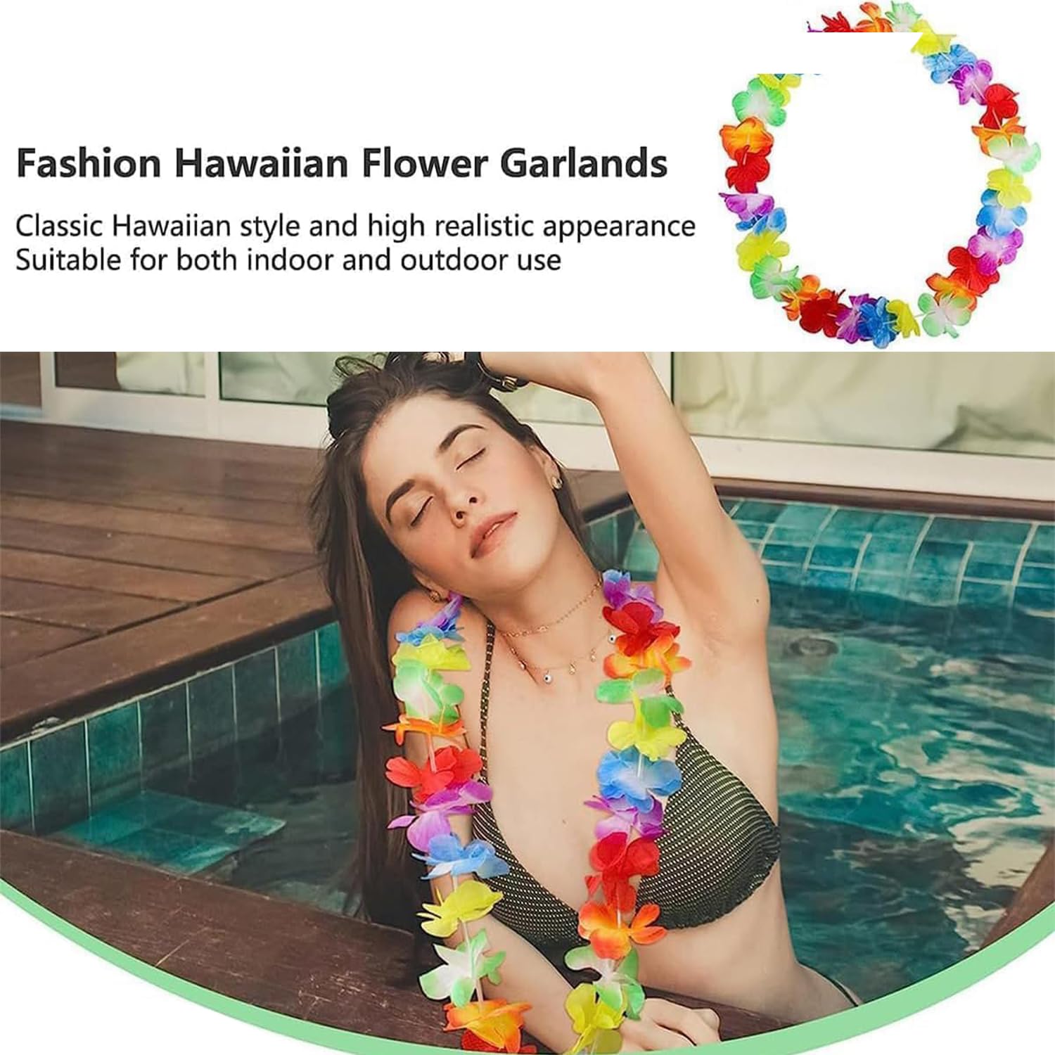 Collane Braccialetti Hawaiani NITAIUN 16 Pezzi Ghirlanda Hawaiana Spiaggia Set Con 8 Bracciali 4 Decorazioni Per Feste In Piscina