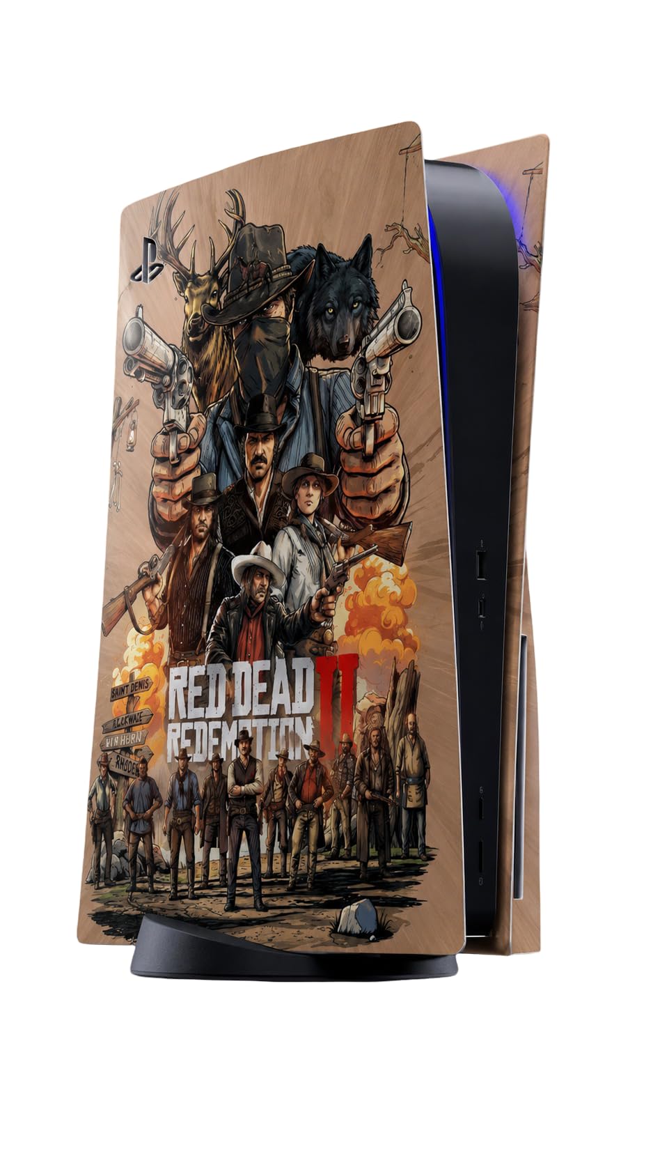 Skin for Ps5 Fat disc Rdr2 Edition Wrapverse Skin – Red Dead Redemption 2 (RDR2) Edition Premium Vinyl Skin Sticker | Anti-Scratch, Bubble-Free, Residue-Free Decal-picture-39