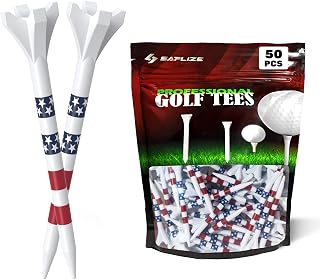 SAPLIZE Upgraded Plastic Golf Tees, 100/50 Pack (3-1/4"), Enhanced Durability & Stability, 4-Prongs Head Design to Reduce Friction & Side Spin