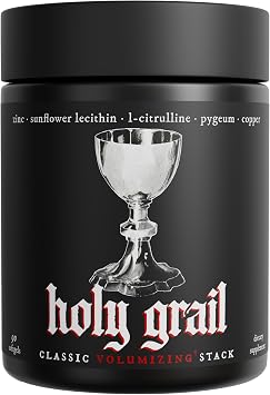 Holy Grail - Semen Volume Booster Stack | Softgel = Higher Bio-Availability | Mens Load & Fertility Enhancer | Sunflower Lecithin, Pygeum, L-Citrulline, Copper, Zinc for Testosterone | One Month