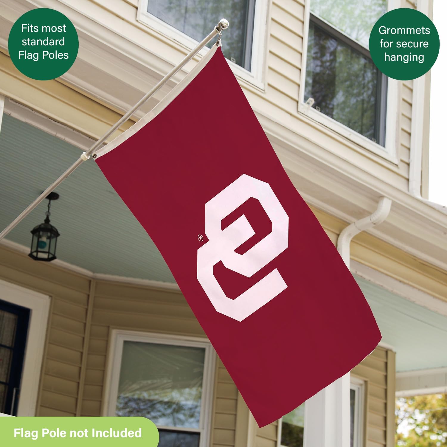NCAA University of Oklahoma Flag with Grommets, 3'x5' Oklahoma Sooners Outdoor College Flags & Banners for Garden Patio Indoor Wall Décor - Image 6